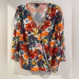BOLD elements Vibrant Floral Wrap Blouse